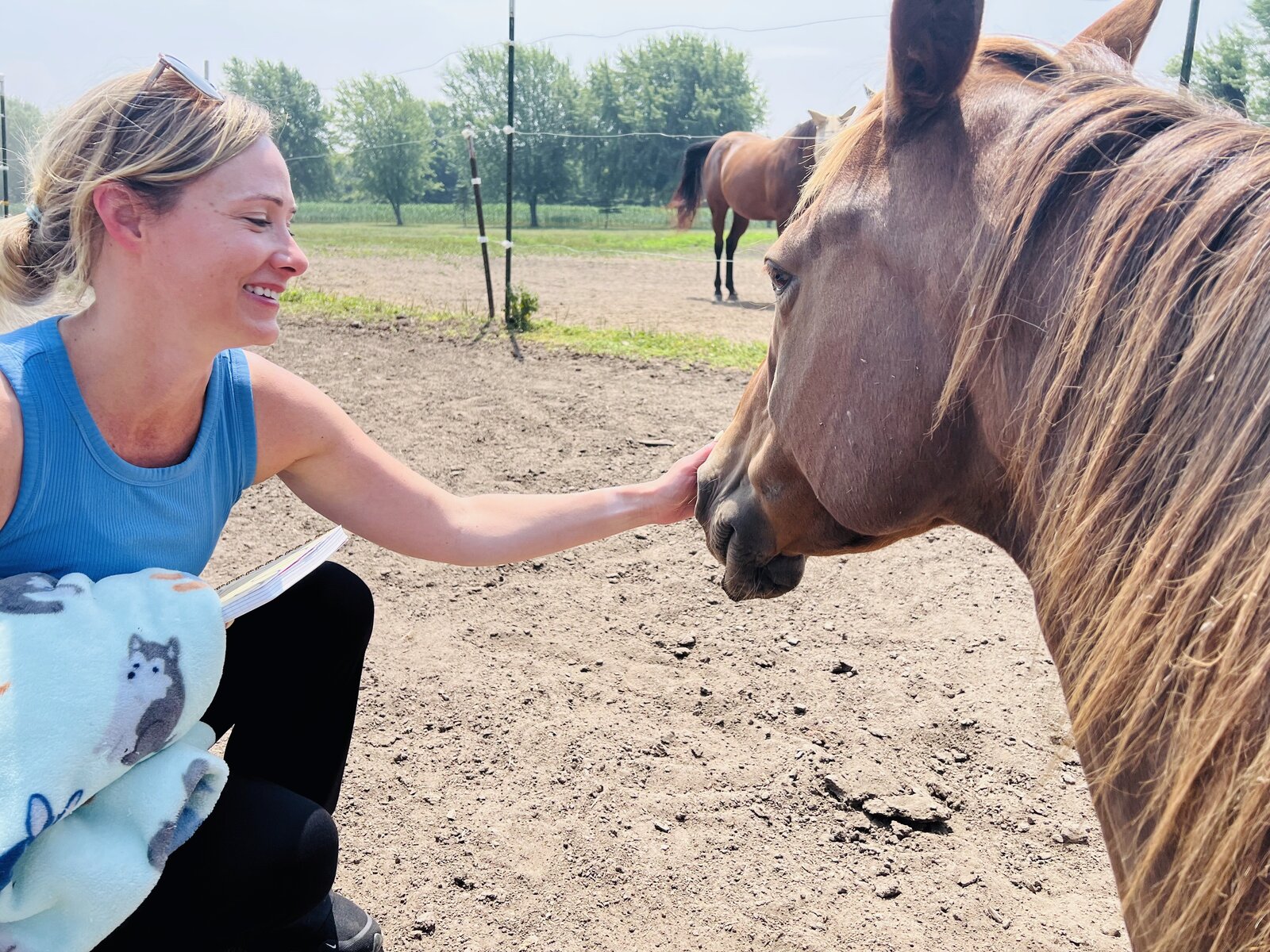 One-on-one moment with a horse
