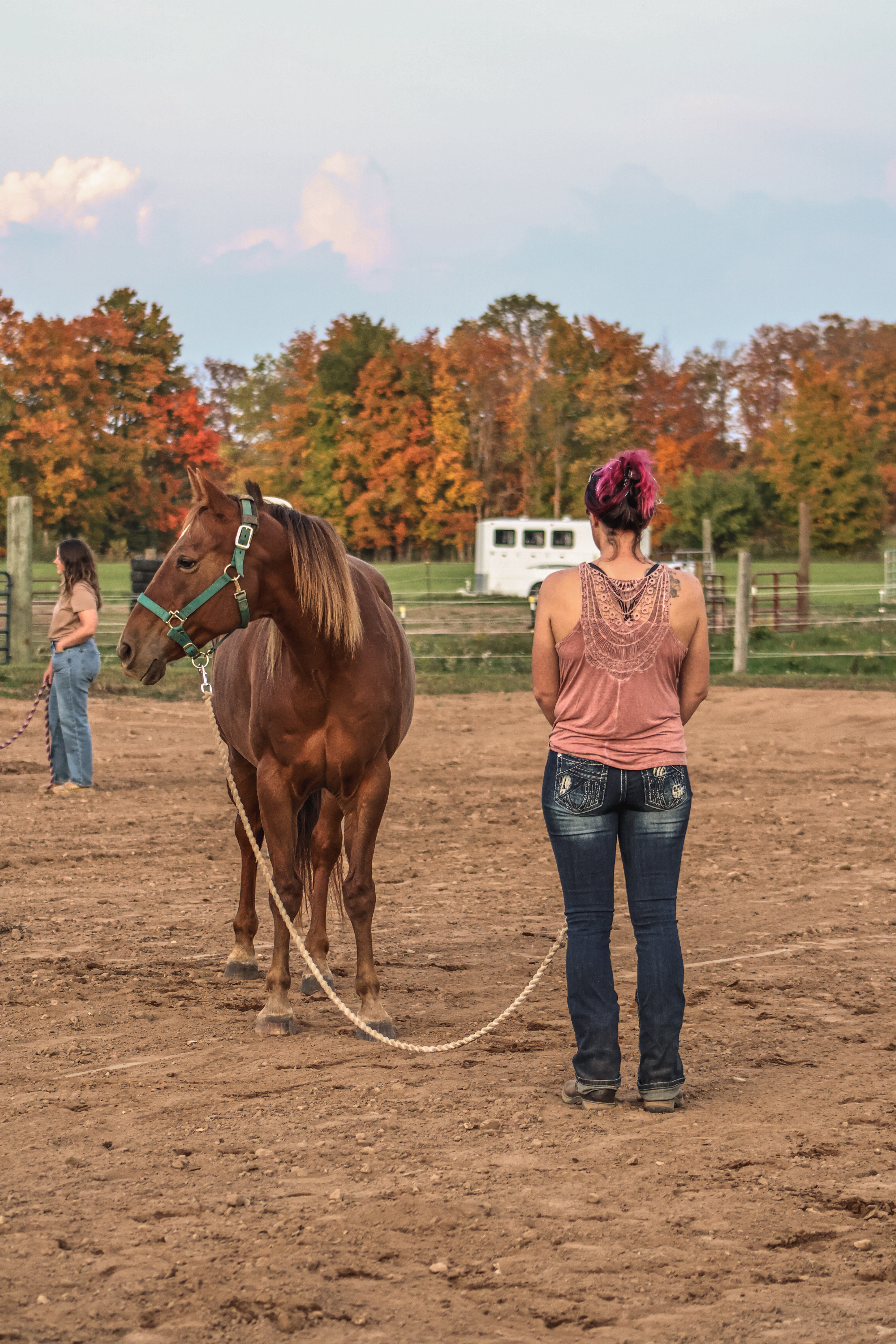 Shayna Woods with horses