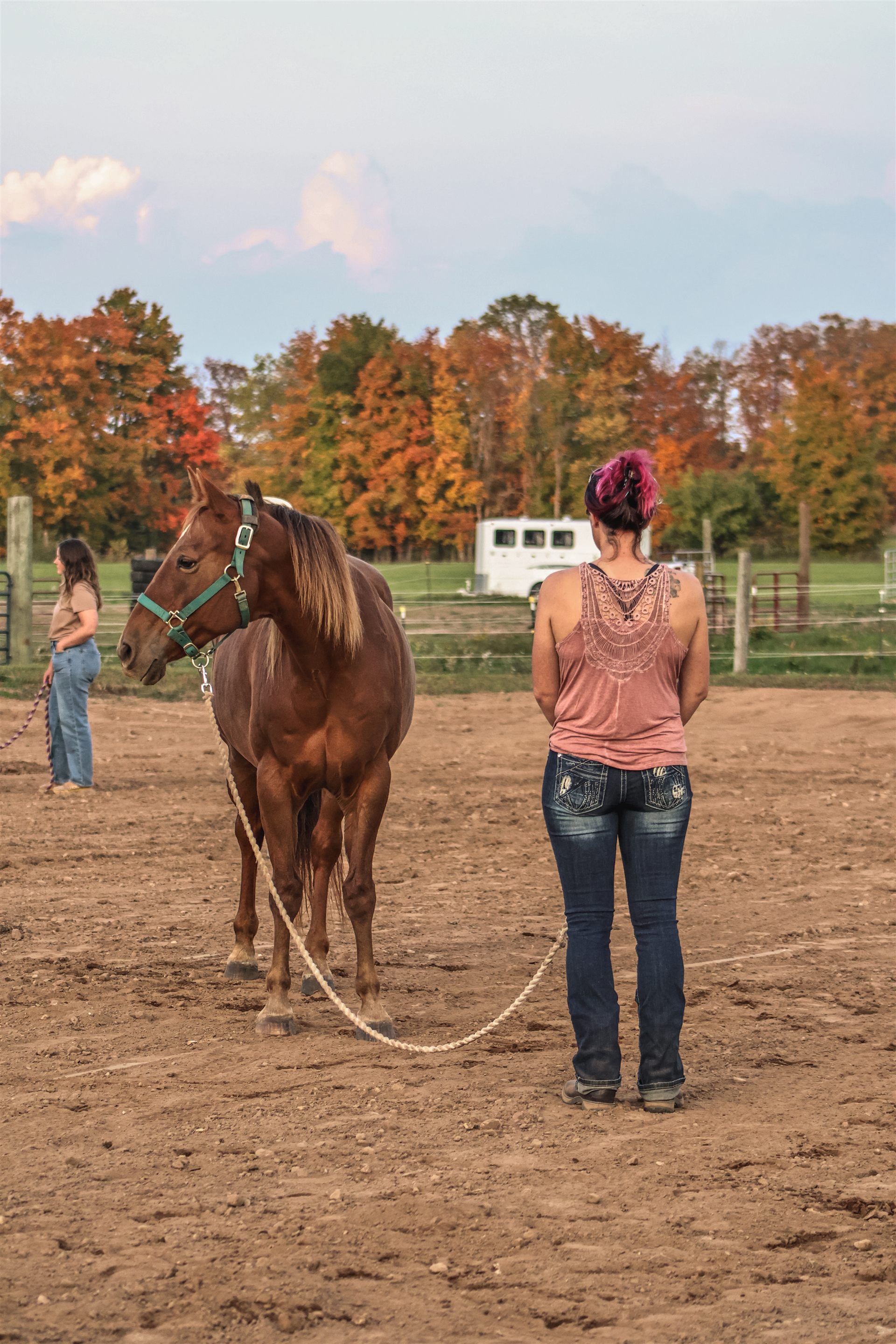 Shayna Woods with horses